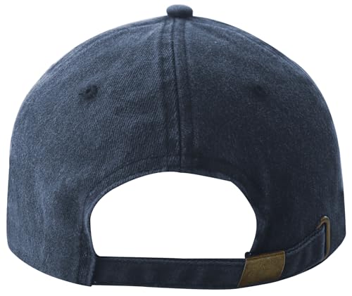 Image of Fishing Papa Hats for Men, Vintage Cotton Fishing Decor Leather Patch Baseball Cap for Dad Papa