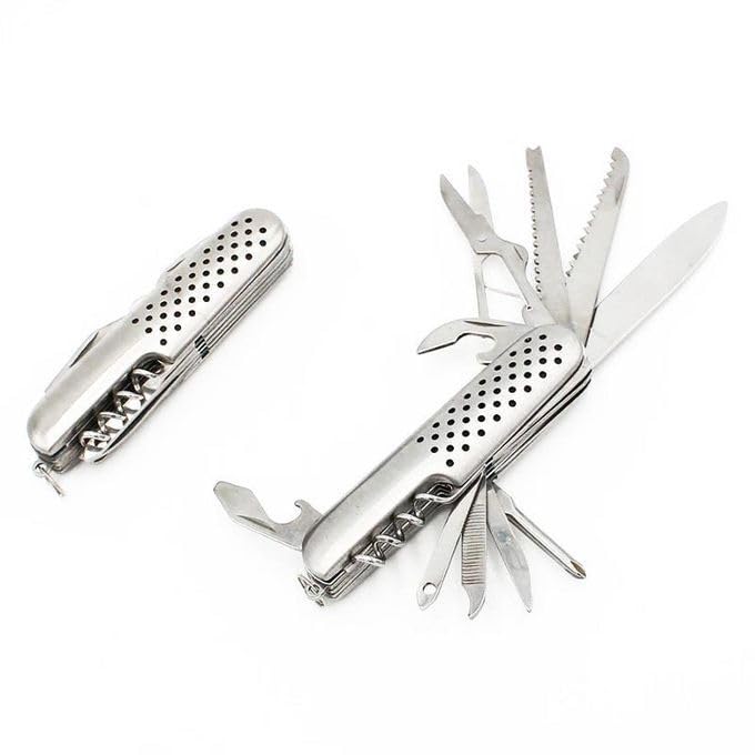 Swiss-Style Multi-Tool Pocket Knife – Folding Survival Knife with Scissors, Screwdrivers & Saw – Stainless Steel EDC Tool for Camping, Hunting, Fishing, Hiking – Tactical Gear & Gift for Men, Dad