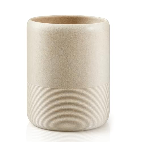 Image of Marsui Resin Wastebasket, Round Marble Compact Trash Can Mini, 2 Gallons Garbage Bin Gravel Wastepaper Basket for Bathroom, Powder Room, Kitchen, Home Office, 7.9 x 9.8 Inch (Gravel)