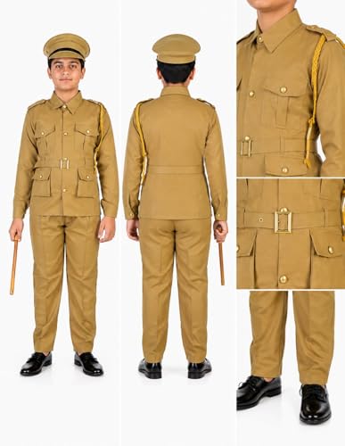 Image of BookMyCostume Premium Fabric Indian Police Commissioner Profession Community Helper Kids Fancy Dress Costume 9-10 years