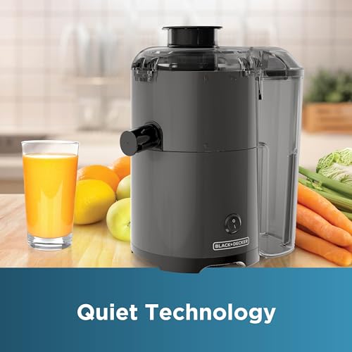 BLACK+DECKER Quiet Fruit & Vegetable Juicer, JE2500B, Non-Drip Spout, Compact Design, Easy to Assemble, Dishwasher-Safe - image 2