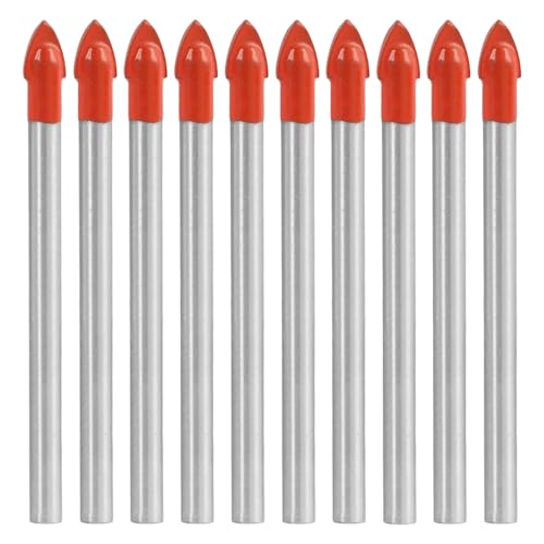 Jecdfs 10 Foret Acier pour Carrelage Verre Ceramique Marbre et Miroir 6mm,Forets à Percer Le Verr,Foret Verre Revêtement en Titane,pour Matériaux Durs et Fragiles – Forets Multi-Matériaux