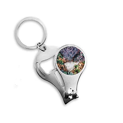 Stone Flower Science Nature Scenery Nail Nipper Ring Key Chain Bottle Opener Clipper