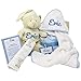 Mabybox Caricias, regalo original para bebé con capa de baño, toalla de recién nacido y oso de peluche personalizado con el nombre del bebé… (Azul)