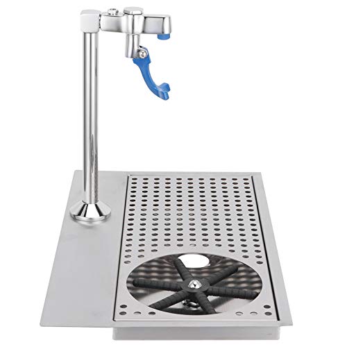 Pitcher Rinser, Stainless Steel Automatic Cup Washer Cleaner Kit with Faucet, Drainer, Countertop Bar Glass Rinser Sink Machine, Bar Glass Rinser for Home Kitchen Hotel Cafe