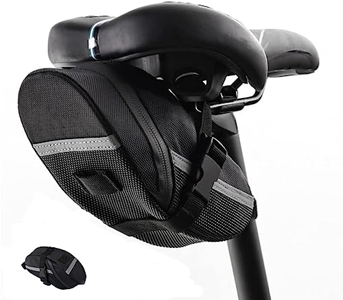 ZIMAOER Satteltasche Fahrrad Wasserdicht 0,8L - Für Rennrad, Mountainbike & E-Bike Schwarz