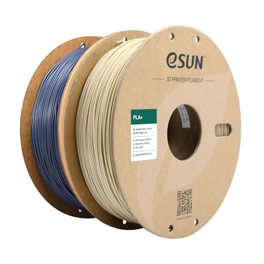 eSUN PLA+ Filament 1.75mm, 3D Printer Filament PLA Plus, Dimensional Accuracy +/- 0.03mm, 1KG per Spool, 2 Spools 3D Printing Filament, Bone White + Grey