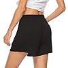 Vlazom Women's Pajama Short Bottoms Solid and Striped Sleeping Shorts Cotton Lounge Casual Pants for Yoga Gym Running - Black-solid - XL #5