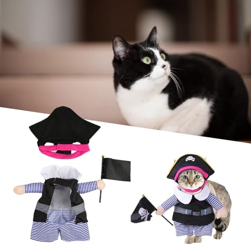 Disfraz para perro y gato Pirata de Navidad y Halloween miniatura 3