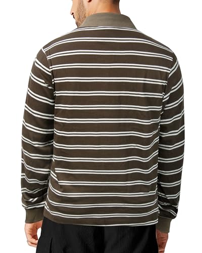 TAPULCO Polo Clásico para Hombre Ajuste Clásico con Rayas Manga Larga y Corta Casual Deportivo para Uso Diario miniatura 4