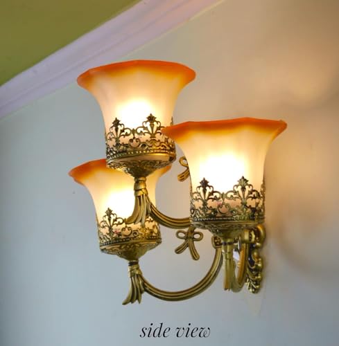 Image of WHITERAY Black Antique Designer Imported Wall Light Wall lamp for Bedroom, Living Room,Kitchen, Bars, malls, Besides The Bed, Balcony Home Decoration (1113 (Tripple) Without Bulb)
