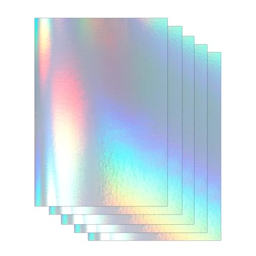 Holografische Folie, 20 Blatt Klares Vinyl Holografische Aufkleber Papier Selbstklebend, A4 Holographische für Bastelarbeiten Glasscheiben（Cubic Coating）