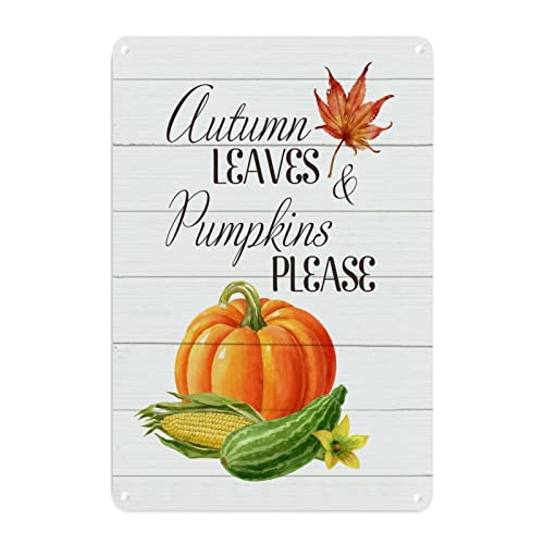 Plaque murale feuilles d'automne décoration vintage en métal pour un foyer chaleureux