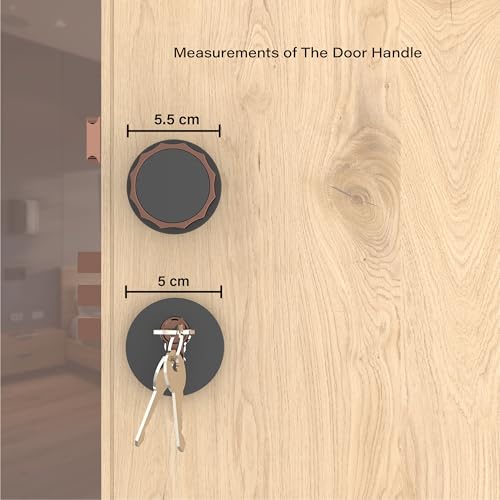 Image of GLOXY Zinc Knob Mortise Locks for Handle Lock Set with 3 Brass Keys, Bedroom Door Lock, Handle Lock for Kitchen, Hotel, Office | Rose Gold & Black Finish (2 Years Warranty, Pack of 1)
