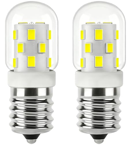 GFLSD LED Microwave Light Bulb Dimmable，E17 Intermediate Base，120V，T7 Appliance Bulb，3W，Under Hood 40W Equivalent，400LM，for Range Hood，Refrigerator，Replace Under Microwave（2Pack 6000K Daylight White）