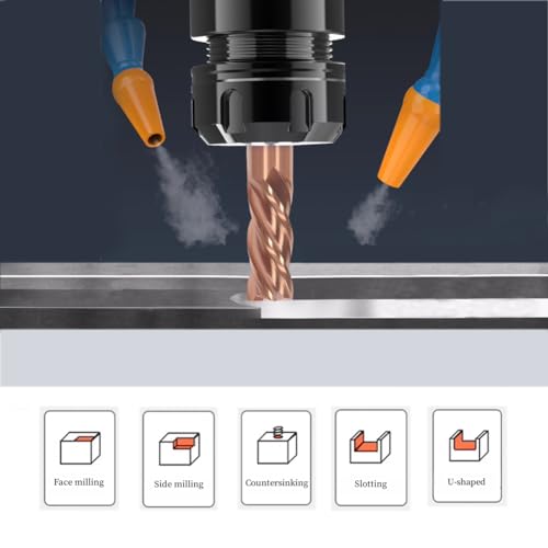 Image of 2 PCS Square Nose End Mill 4 Flute TISIN Coated Milling Cutter | 3 /4''shank carbide flat end mill bits suitable for CNC machining iron material up to HRC55 hardness with anti wear coating