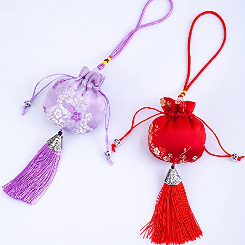 6 Bolsas perfumadas chinas bordadas para joyería miniatura 4