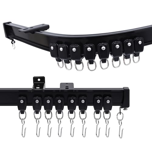 MaKefeile Flexible Ceiling Curtains Track, Bendable Ceiling Mount Curtain Track