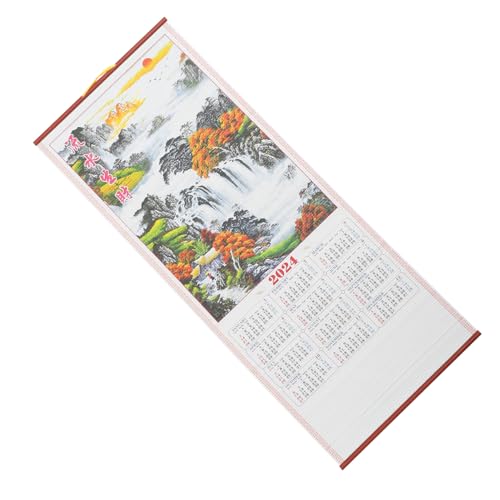 Artibetter 年 龍年 掛軸 壁掛け 月間スケジュール表 家用 日常管理用 多機能記入スペース付き 風景装飾画