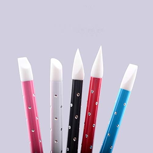 Nail Pens 5pcs/Set Printing Carving Brush Silicone Nail Art Pen Set Sculpture Soft Silicone DIY Nail Decoration Tools 12.4cm for Nail Art