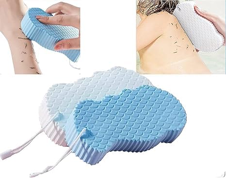Soft Bath Sponge Scrubber for Kids & Babies Gentle Cleaning, Exfoliating, and Dead Skin Removal- Perfect for Men and Women Pack 2 (Multicolor Colors)-image-0