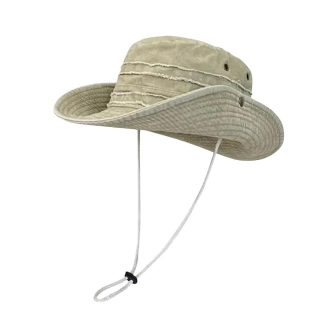 JMONLPICY Retro Adjustable Sun Protection Casual Boonie Bucket Cowboy Hat Women Men Outdoor Fishing Camping Hiking Sun Cap Khaki