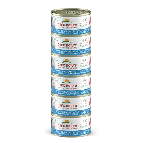 almo nature Megapack Tonno dell'Atlantico - Cibo Umido per Gatti Adulti 100 percento Naturale - Pacco da 6 x 70 g Lattine