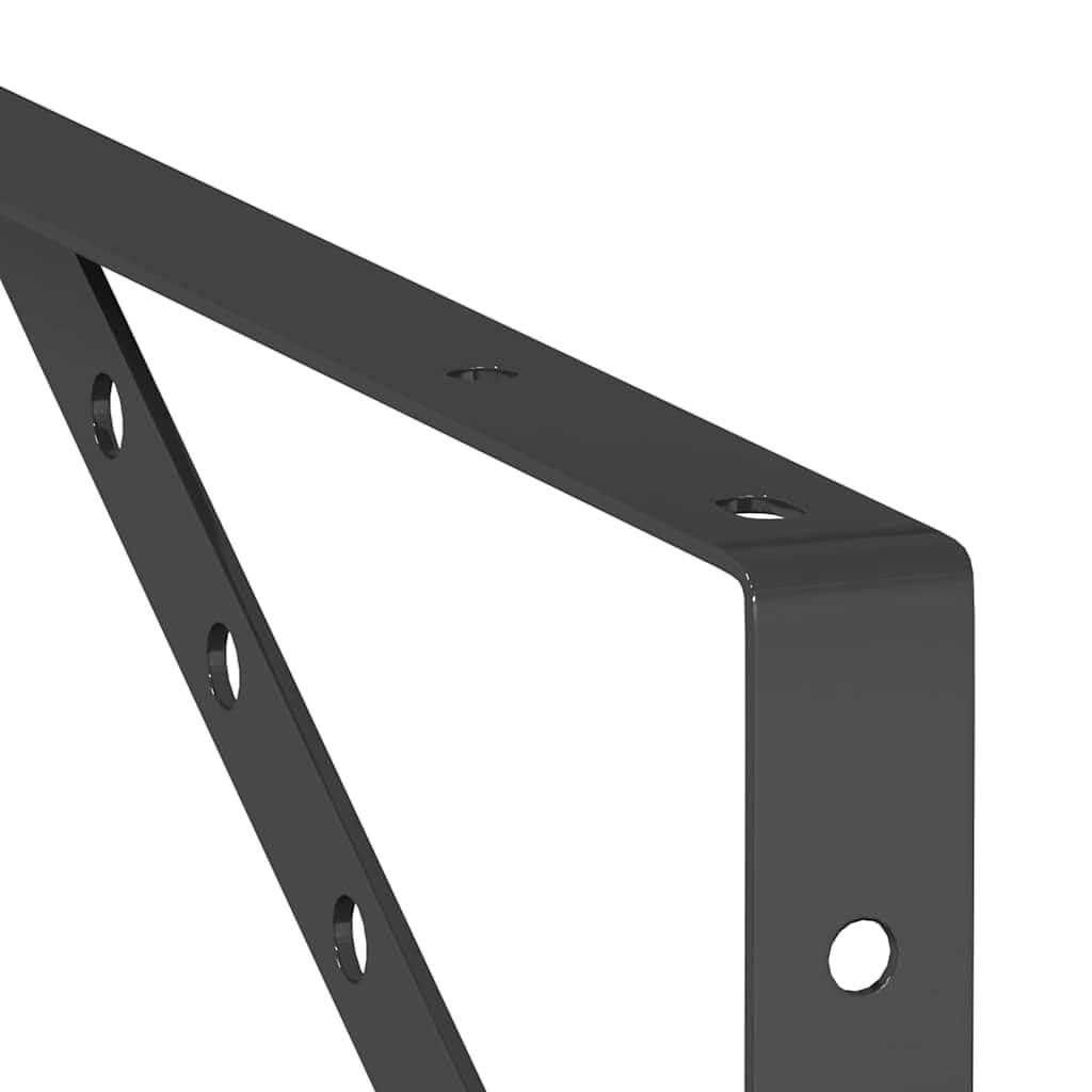 Regalträger 4 Stück, 23,5x2,5x15,5 cm Schwarz Edelstahl, Wandhalterung für Regale, robuste Konsolen für Bücherregale und Wandschränke