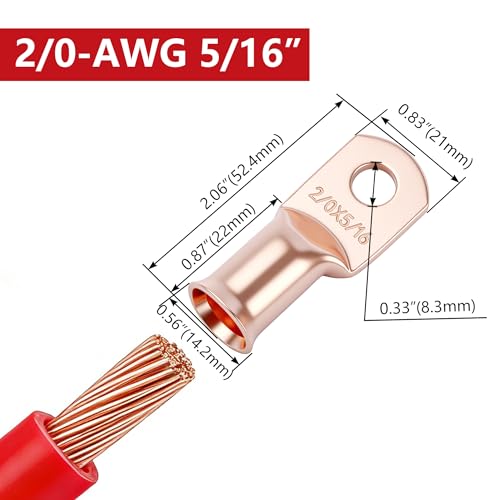 Cosses de batterie 2/0 AWG pour stopper les pertes de tension et l'oxydation des câbles - 3