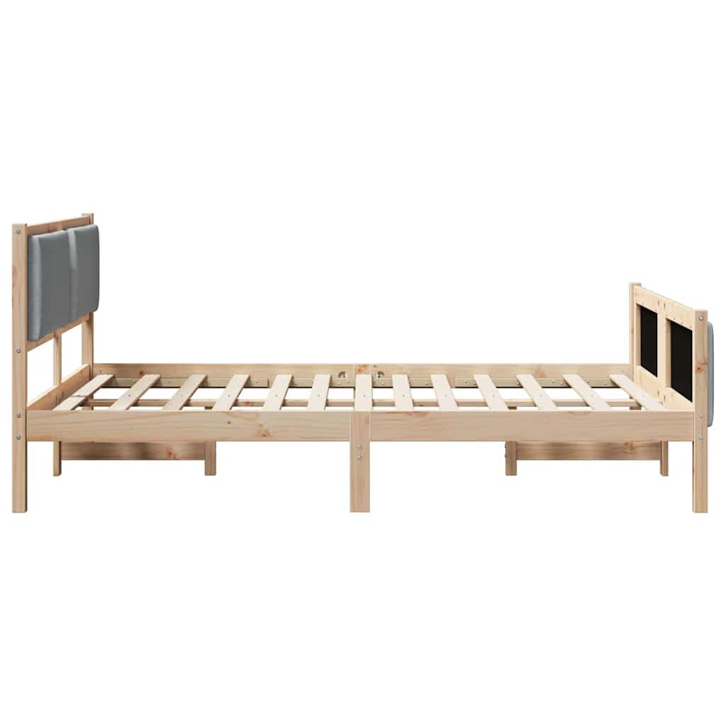 lite drewno sosnowe zagłówek klasyczny 180x200 cm biały | Rama łóżka biała 180x200 cm lite drewno sosnowe z zagłówkiem listwy nośne na materac 6FT