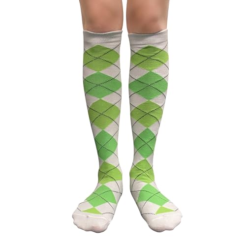 Image of Couver Women's Argyle Knee High Socks - Soft Acrylic Over the Calf Tube Style Socks for Casual Athletic - One Size