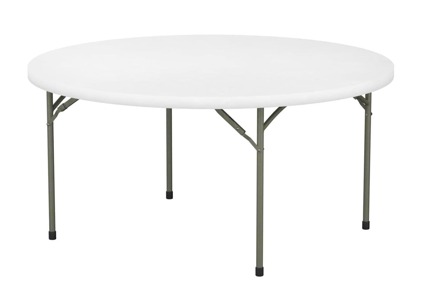 BTEXPERT White 5 Ft 60inch Round Plastic Folding Table Full Top Commercial Portable Indoor Outdoor Accessory for Patio Backyard Dining Wedding Party Events Home Kitchen