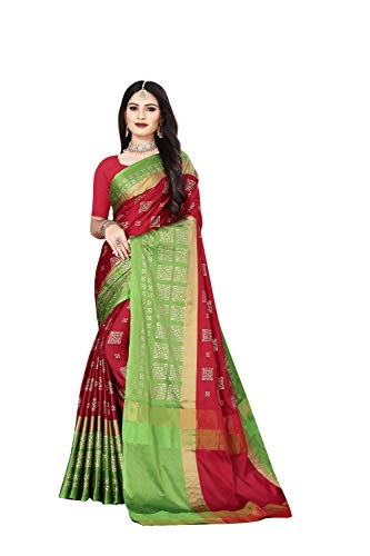 Image of OM SAI LATEST CREATION Soft Cotton & Silk Saree For Women Banarasi Saree Under 399 2021 Beautiful For Women saree