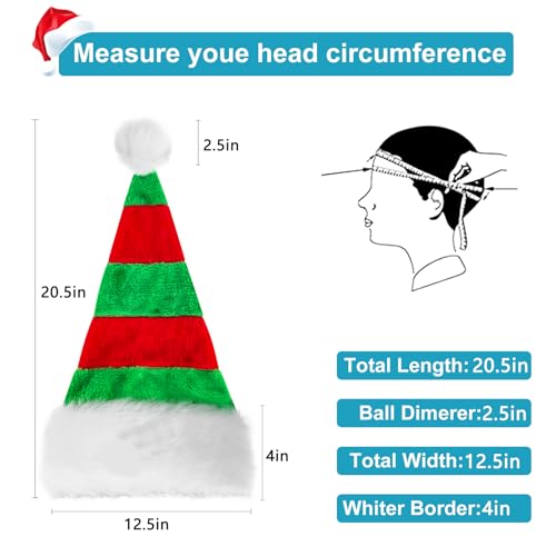 Eoocan Christmas Hat for Adult, Unisex Thicken Comfortable Plush Santa Hat for Christmas New Year Fe