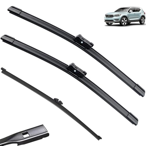 Escobillas limpiaparabrisas delanteras y traseras compatible con Volvo XC40 Recharge EV 2017-2023 Parabrisas Ventana Cepillos Accesorios 2020 2021 2022 (Color : Front Rear, Size : LHD)