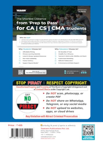 Image of Taxmann's CRACKER for Operations Management & Strategic Management (Paper 9 | OMSM) - Practice-first Question Bank with 600+ Solved Past-Exam Questions for CMA Intermediate | Dec. 2026 /June 2027 Exams