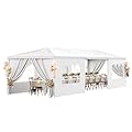 10x30ft Outdoor Tents Party Wedding Canopy Tent, White Canopy Tent Large Canopy Tents for Parties, Outdoor Patio Garden Gazebo Canopy Tents with 8 Removable Sidewalls for Backyard Events