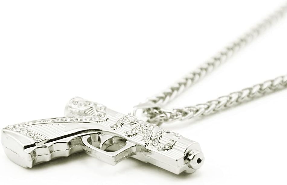 Rockyu Necklace, Men's Brand, Long Gun Necklace, Hip Hop, Stainless Steel Chain, Machine Gun Pendant, Cool Necklace, Titanium, Allergy Friendly, Accessory - Image 7