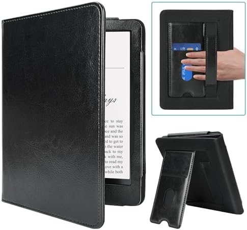Case for Kindle Paperwhite,Case for 6.8" Kindle Paperwhite(11th Generation-2021)- All New PU Leather Smart Cover with Auto Sleep Wake Kindle Paperwhite 11th Generation - Black