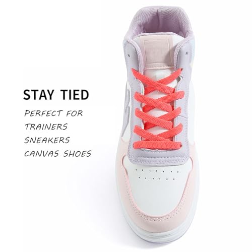 Image of VSUDO Shoe Laces for Sneakers, Shoelaces for Sneakers, Athletic Shoelaces | 8mm Flat Men Women Replacement Shoe Strings, Durable Polyester, Stay Tied, Running Walking Gym Sports Shoestrings