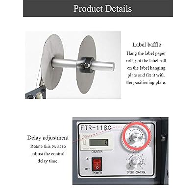 CGOLDENWALL Automatic Label Dispenser 4.72 Width Sticker Dispenser Label Separating Peeling Machine, Auto Counting Speed Adjustable, for Different Label Sizes, 110V (4.72/120mm Width)