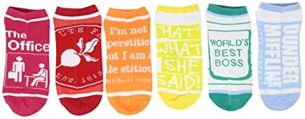 Bioworld The Office TV Show Juniors/Womens 6 Pack Ankle Socks Shoe Size 5-10 image 4