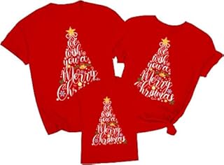 Family Christmas Shirts for Parent Child Family Matching Outfits Christmas Tree Tshirts Short Sleeves