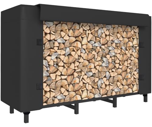 Tikimilor 4Ft Firewood Rack Holder With Cover cover