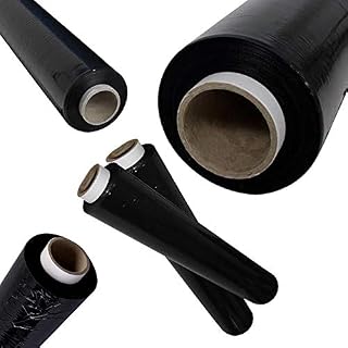 6 X Strong Rolls Black Pallet Stretch Shrink Wrap Cast Parcel Packing Cling Film New