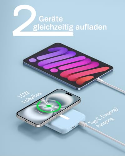Podoru Powerbank für Magnetische, 5000mAh Wireless Power Bank für iPhone – Ansicht 4