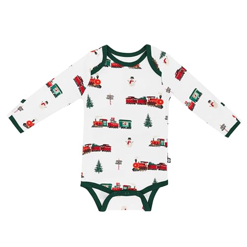 Image of KYTE BABY Long Sleeve Bodysuit in Holiday Train