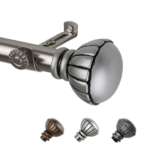 Rod Desyne 4805-285 Magnolia Window Curtain Rod Set, 28 to 48-Inch, Satin Nickel