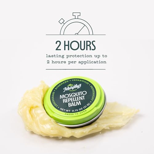 Image of Murphy's Naturals Mosquito Repellent Balm, Plant-Based, 2 oz (Pack of 1) | Formulated with cedarwood, lemongrass & rosemary oils; DEET-free*, repels mosquitoes up to 2 hrs & ticks 1 hr; travel-size
