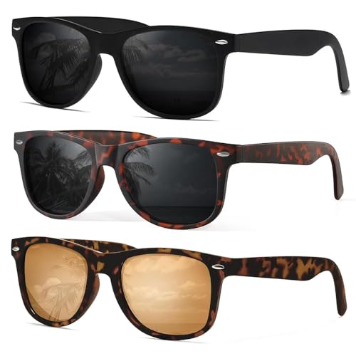 Image of DEMIKOS Sunglasses Men Polarized Sunglasses for Mens Womens Retro Mirror Lens for Driving Fishing UV Protection
